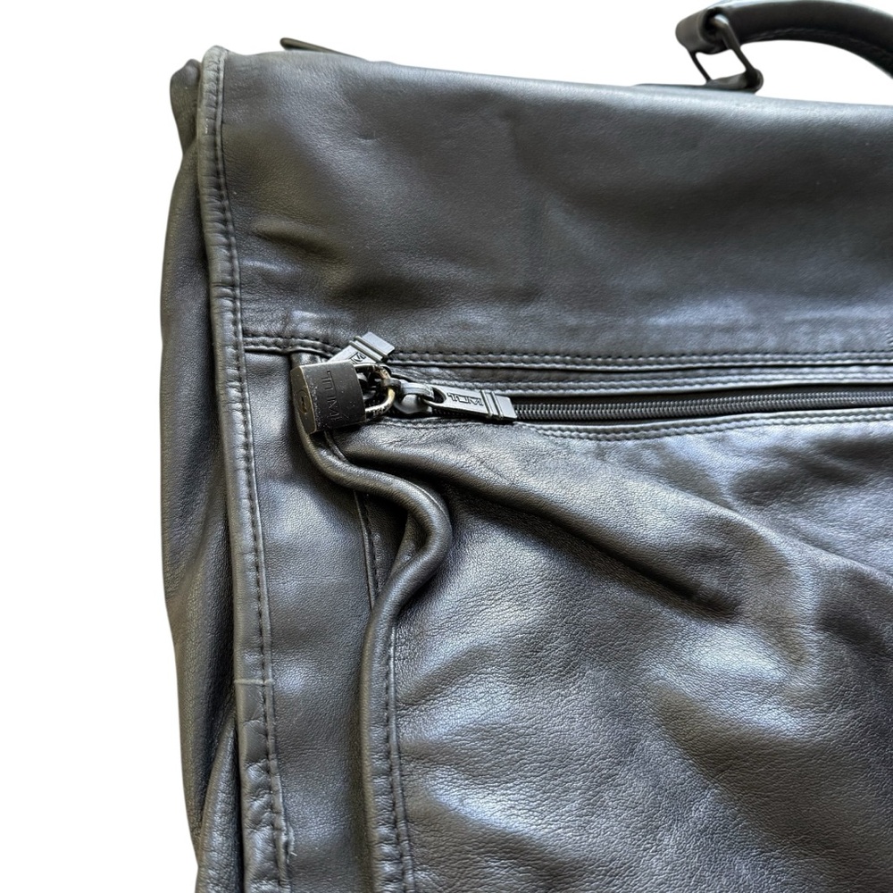 Tumi Black Leather Travel Garment Bag - Picture 4 of 13